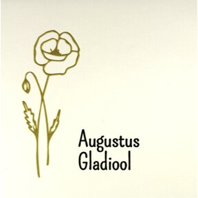 Tegeltje geboortetegel augustus creme/goud(zwart)
