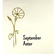 Tegeltje geboortetegel september creme/goud(zwart)