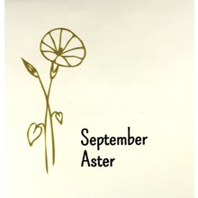 Tegeltje geboortetegel september creme/goud(zwart)