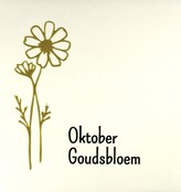 Tegeltje geboortetegel oktober creme/goud(zwart)