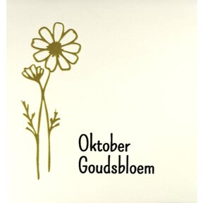 Tegeltje geboortetegel oktober creme/goud(zwart)
