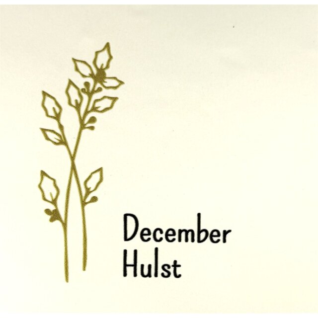 Tegeltje geboortetegel december creme/goud(zwart)