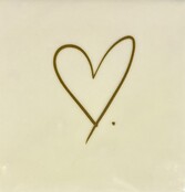 Tegeltje hartje creme/goud