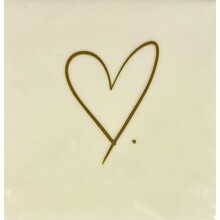Tegeltje hartje creme/goud