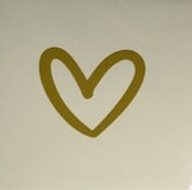 Tegeltje hartje open nieuw creme/goud