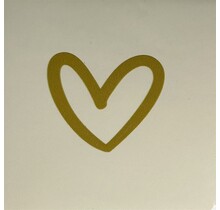 Tegeltje hartje open nieuw creme/goud