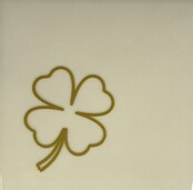 Tegeltje klavertje creme/goud