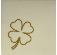 Tegeltje klavertje creme/goud