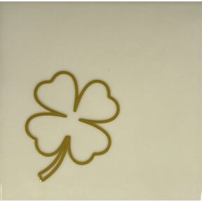 Tegeltje klavertje creme/goud