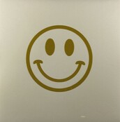 Tegeltje smiley creme/goud
