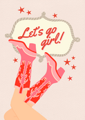 Wenskaart Let's go girl