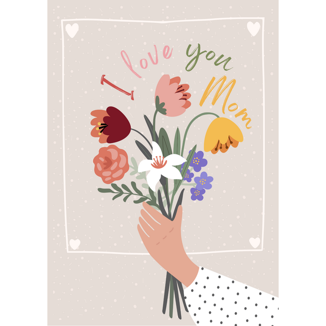 Wenskaart I love you mom