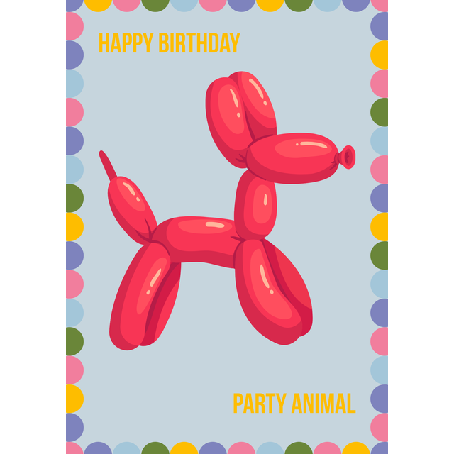 Wenskaart Party animal