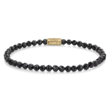 Rebel & Rose Dames Black Glam Rocks Yellowgold 40153 G- Maat S 16.5 cm