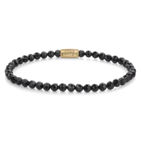 Rebel & Rose Dames Black Glam Rocks Yellowgold 40153 G- Maat S 16.5 cm