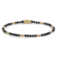 Rebel & Rose Dames Black & Yellowgold Glam Rocks 30004 G-Maat S 16.5 cm