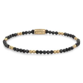 Rebel & Rose Dames Black & Yellowgold Glam Rocks 30004 G-Maat S 16.5 cm