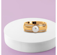 Twisted Girls Love Pearls Ring Set