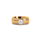 Twisted Girls Love Pearls Ring Set