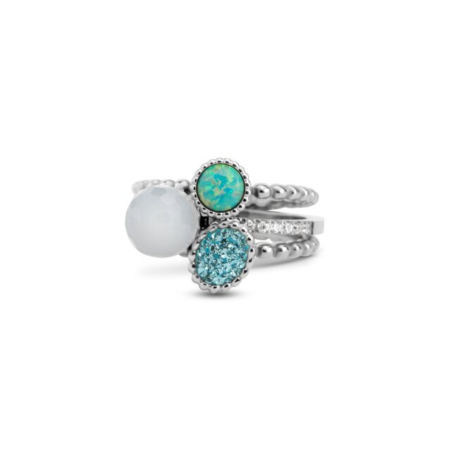 Twisted Aqua Rush Ringen Set