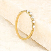 Minimalistische ring - kleine witte parels