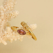 Gouden ring - Rhodolite glassteen - Vintage uitstraling