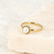 Ring - witte parel - vintage rand