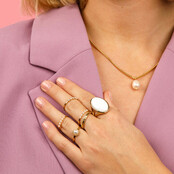 Ring - witte parel - vintage rand