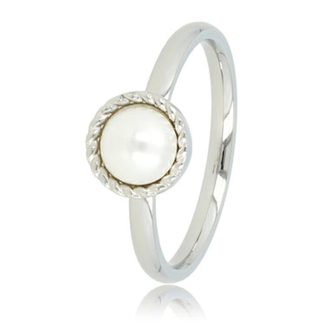 Ring - witte parel - vintage rand