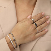 Ring - witte parel - vintage rand