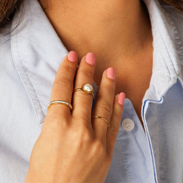 Vintage ring - Witte parel - Tijdloze elegantie