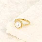 Vintage ring - Witte parel - Tijdloze elegantie