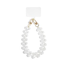 Trendy telefoonkoord met parelhartjes