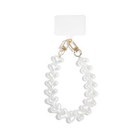 Trendy telefoonkoord met parelhartjes