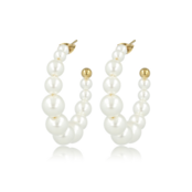 Oorringen met Grote Witte Parels - 30mm Staa