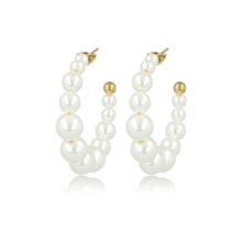 Oorringen met Grote Witte Parels - 30mm Staa
