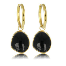 Onyx Elegantie: Oorbellen met Stijlvolle Hanger