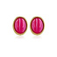 My Bendel Elegante Gouden Oorstekers met Rose Stripe Agate