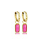 My Bendel Elegante Oorringen met Rose Stripe Agate Hanger