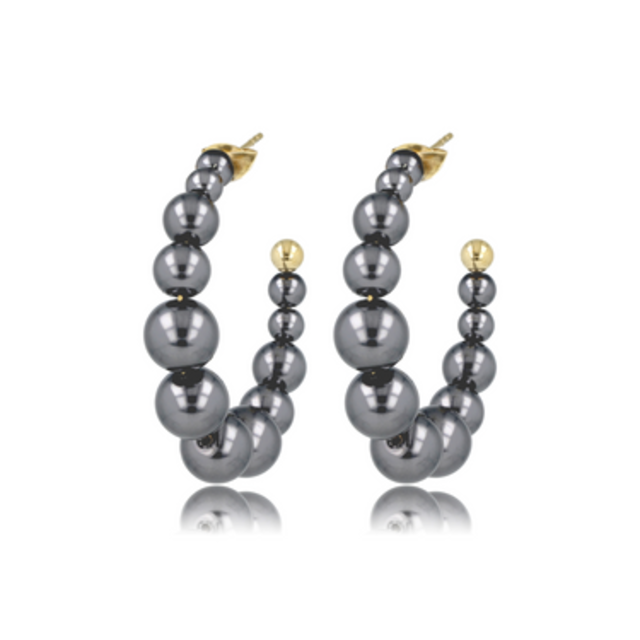 Oorringen met Zwarte Parel Elegantie