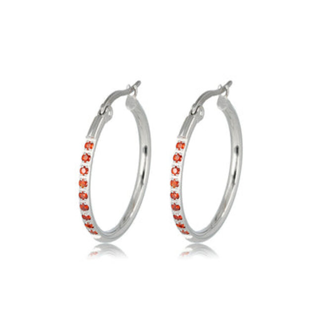 Stralende Oorringen met Rode Accenten 25mm