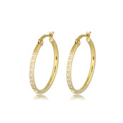 Stralende Oorringen met Zirkonia Kristallen 25mm