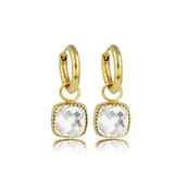 Oorringen met vierkante kristal glassteen