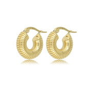 Ribbelige Oorringen 16x6 mm - Elegant en Uniek