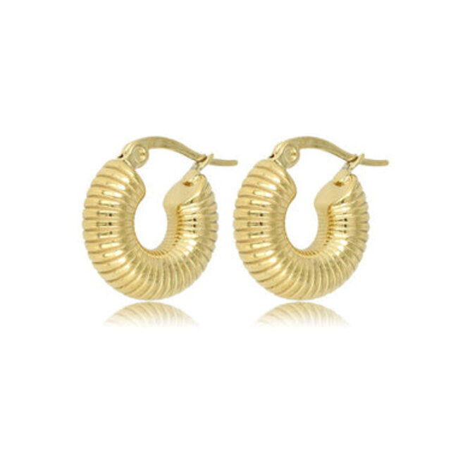 Ribbelige Oorringen 16x6 mm - Elegant en Uniek