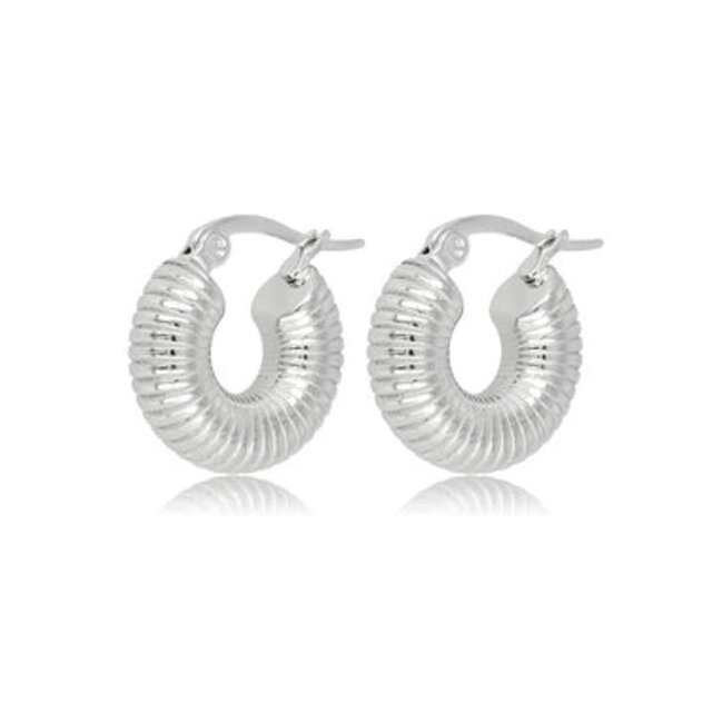 Ribbelige Oorringen 16x6 mm - Elegant en Uniek