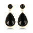 My Bendel Onyx Elegantie: Gouden Druppel Oorbel