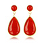 My Bendel Stralende Gouden Oorbel met Carnelian Druppel Hanger
