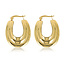 My Bendel Gouden Ovale Ribbel Oorbellen - Speelse Elegantie 25mm