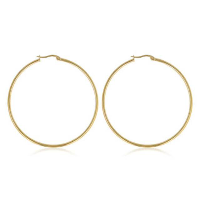 Stralende Oorring 60mm: Tijdloze Elegantie